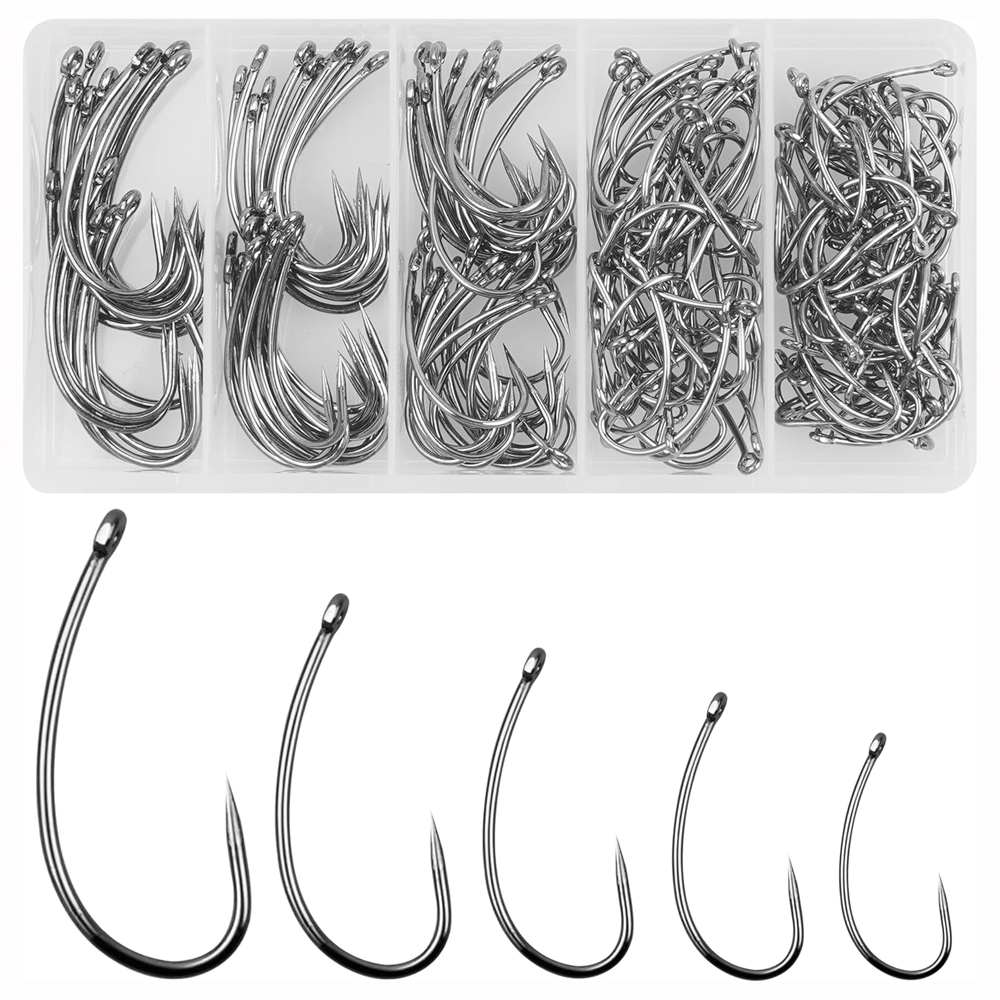 Fishing Hook Barbless - 180PCS Zestaw haczyków wędkarskich Barbless Carp